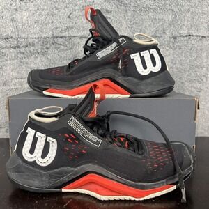 Wilson Rush Pro 3.0 Tennis Shoes Mens Size 8.5 Black Red Court Sneakers
